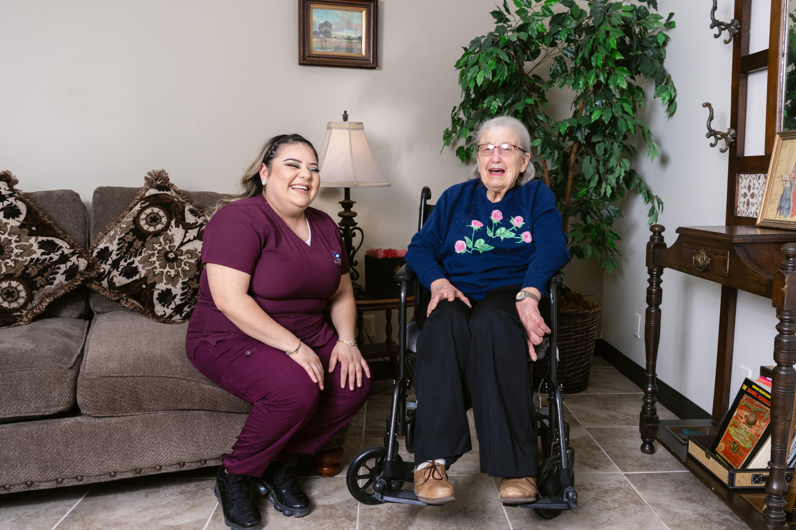 All Seasons Home Care Team helping senior