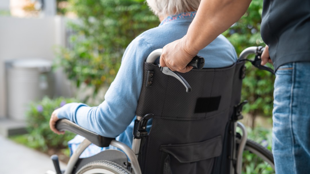 All Seasons Homecare | Elderly Person being pushed in wheelchair post hospital care